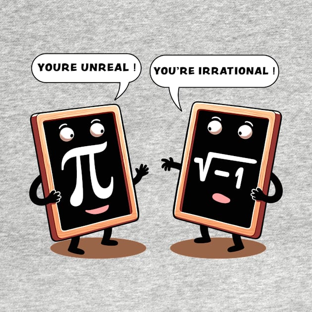 Funny Math Pun T-Shirt, Pi and Square Root Characters, for Math Teaches, Geek Nerd Tee, Math Club Apparel, Unisex Adult by Cat In Orbit ®